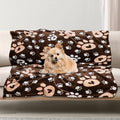 Dog Blanket, Soft Fleece Dog Blankets for Small Medium Dogs, Fluffy Flannel Pet Cat Puppy Blanket Mat Cover for Bed Couch, Cute Paw Print Throw Blanket for Dogs,Brown, 40"X30"