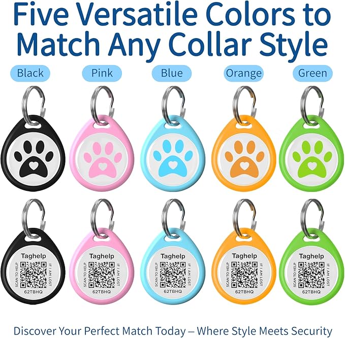 2 Pack QR Code Dog ID Tags for Collar, Smart Personalized Pet ID Tag with Online Profile, Scan to Contact Owner, No Battery No Subscription, Anti-Lost Dog Tag (1.2")