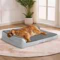 Dog Bed Large Sized Dogs, XXL Orthopedic Dog Bed for Large Dogs, Waterproof Pet Bed with Washable Removable Cover, L-Shaped Pet Couch with Portable Handle 48"x35"x7.5", Grey Flannel