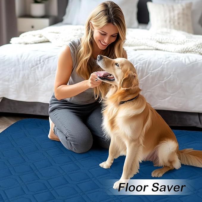 hyha Waterproof Dog Bed Blanket, Soft Pet Blankets, Waterproof Couch Cover for Dogs, Reversible Sofa Covers Washable for Furniture (52x82 Inch, Navy Blue/Navy Blue)