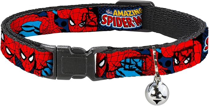 Cat Collar Breakaway Amazing Spider Man 8 to 12 Inches 0.5 Inch Wide