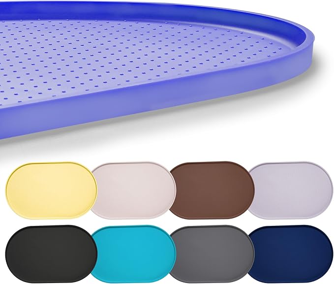 Hubulk 100% Waterproof Silicone Pet Feeding Mat with Raised Edge for Food and Water, Dog Bowl Mats, Cat Bowls Placemat with High Lip Protects Floor for Cats and Dogs (Purple, 32" L x 24" W)