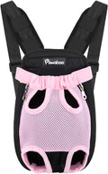 Pawaboo Adjustable Carrier Backpack for Dog Cat, Pet Front Dog Carrier Purses Cat Travel Bag, Legs Out, Easy-Fit for Traveling Hiking for Small Dogs Cats Puppies, M, Pink