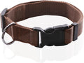 Adjustable Nylon Dog Collar, pet Collar 1 Inch 3/4 Inch 5/8 Inch Wide, for Large Medium Small Dogs (S(5/8" x 11-16"), Brown)