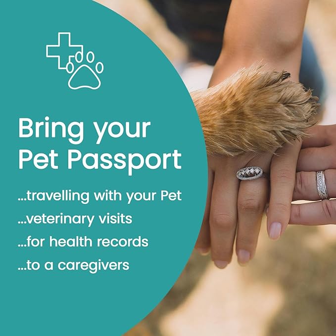 Color Premium PU Leather stitch-sewn US Pet Passport Medical Record for Pet Health and Vaccination English + Spanish for Cat, Dog, Puppy and Kitten (Dark Gray, Single)