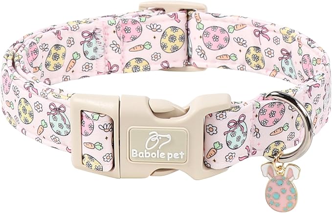 Easter Dog Collar for Puppy Small Dogs - Easter Egg Pastel Dog Collars, Cute Girl Dogs Collar, Lightweight Adjustable Spring Holiaday Dog Collars with Quick Release Buckle XS