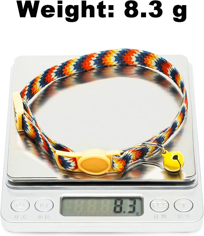 SOLMOONY Cute Cat Collar for Girl Boy,Colorful Breakaway Cat Collars with Bell 2 Pack，Adjustable Printed Nylon with Safety Buckles Kitten Collar (Starry Sky)