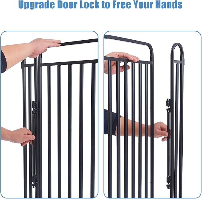 New Thickened Version Dog Playpen, 43 Inch Dog Fences for The Yard, Portable Outdoor Dog Playpen for Large/Medium/Small Dogs, Foldable Metal Dog playpen, with Doors (24 Panels, 43 Inch)