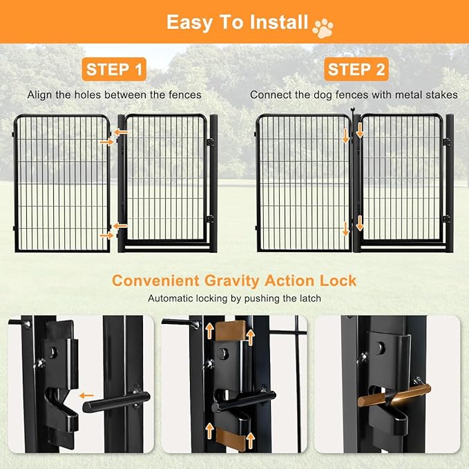 Dog Fence Outdoor Pens Outside,Portable Dog Play Pen 40" H 16 Panels Pet Playpen Exercise Pens for Puppys Small Medium Large Dogs RV Camping Yard Garden Indoor Low Threshold Wide Gate