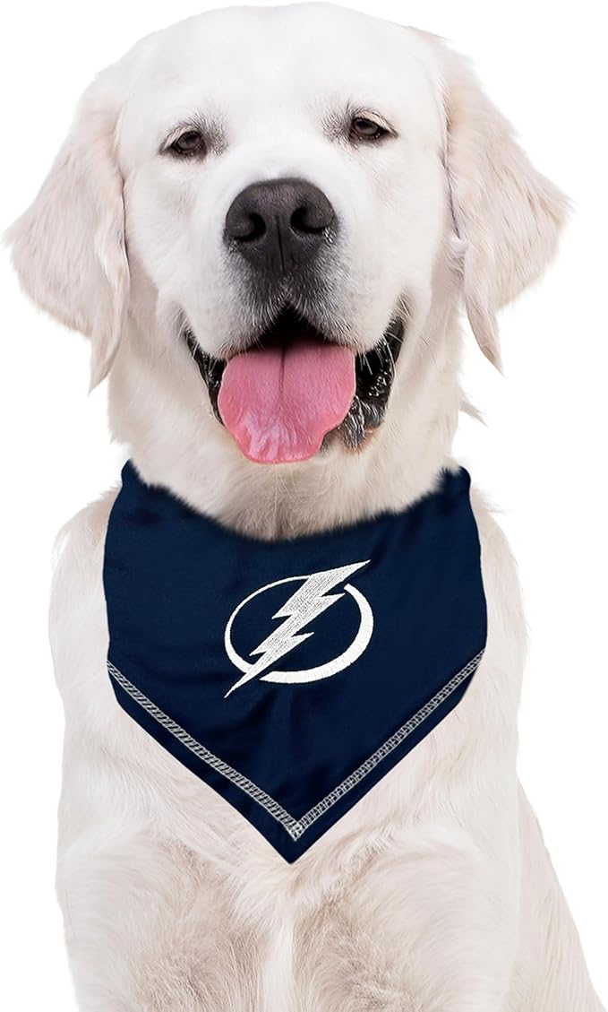 Pets First NHL Tampa Bay Lightning TIE Bandana, Size Small/Medium. Dog Bandana Scarf Bib for Pet Cat Dog. The Ultimate Game-Day, Party Bandana