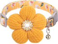 Medium Dog Collar with Flower, Dog Collars for Medium Dogs Collar for Girl Cute Dog Collar with Bell, Adjustable Length