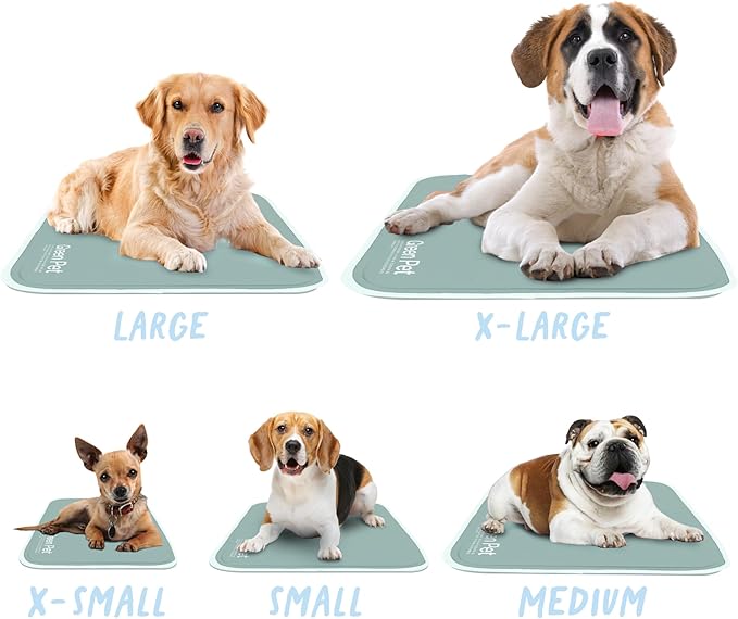 The Green Pet Shop Cool Pet Pad - Extra Small, Sage Grey - Self-Cooling, Pressure Activated Mat for Dogs & Cats from 0-8 lbs - Non-Toxic Gel, No Water Needed