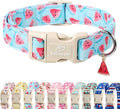 Adjustable Summer Dog Collar, Cute Watermelon Dog Collars for Small Dogs, Lightweight Quick-Release Buckle Collar for Boy&Girl Dogs S