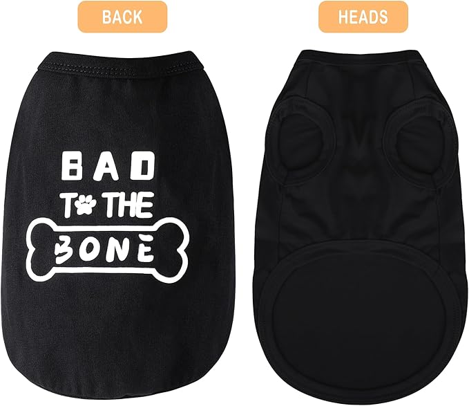 Discover Cozy Cotton Canine Wear: Soft, Lightweight, and Breathable Dog Shirt Vest with Eye-Catching Graphics(Bad to The Bone), Keeping Your Furry Friend Warm and Comfy! Grey 3XL
