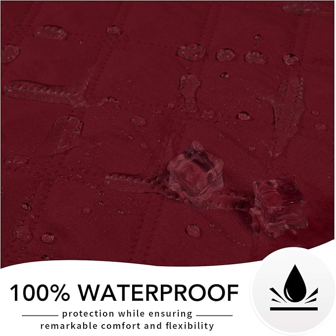 Easy-Going 100% Waterproof Dog Bed Cover, Non-Slip Pet Blanket for Furniture, Washable Couch Cover, Repleasement Sofa Cover (86X82 in,Christmas Red)