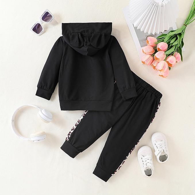 Toddler Baby Girls Clothes Long-sleeve Tie Dye Hoodie Sweatshirt Pants Hooded Outfit Set