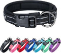 EXCELLENT ELITE SPANKER Reflective Dog Collar Classic Soft Padded Breathable Nylon Adjustable Pet Collar with Quick Release Buckle for Boy Girl Male Female Small Medium Large Dogs Training(Black-M)