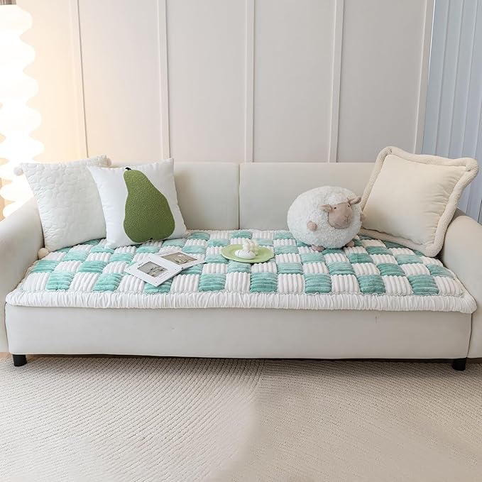 Pet Couch Cover for Sofa, Dog Cover for Couch, Washable Pet Couch Covers for Large Dogs, Anti-Slip Dog Bed Mat for Couch (Sky-Blue, 27x59 inch)