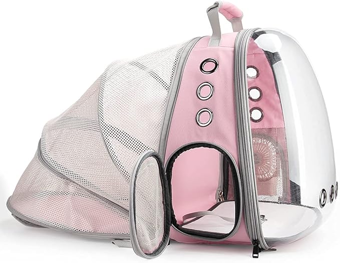 Lollimeow Cat Carrier Backpack, Expandable Bubble Pet Carrier for Cats and Small Dogs, Airline Approved Travel Backpack for Hiking, Walking & Outdoor Adventures - Supports up to 14 lbs