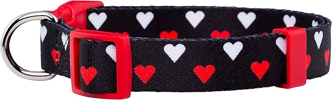 Native Pup Valentine Dog Collar - Valentine's Day Pet Collar - Girly Hearts - Pink & Red Heart - Cute Boy & Girl Puppy Gift - Adjustable for Small, Medium, Large Breeds (White & Red Hearts, Medium)