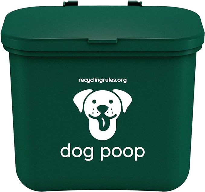 Small Hanging Wastebasket for Dog Poop in Green (Holds 7-14 Bags)