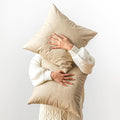 Faux Leather Pillow Covers, Pack of 2 Beige Rustic Neutral Vintage Decorative Cushion Covers 20x20, for Home Decor Outdoor Waterproof Pet Hair Resistant Abrasion Throw Pillow Covers