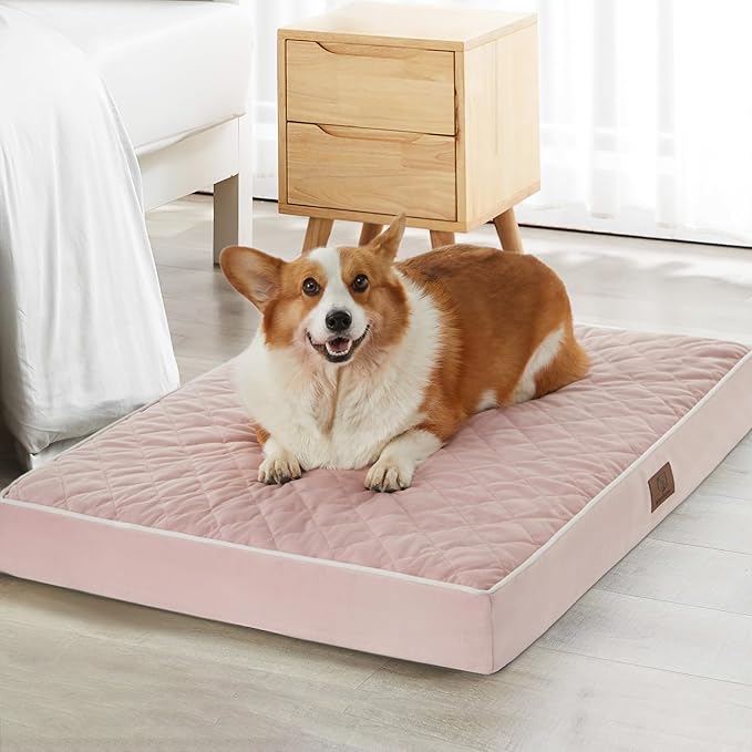 WNPETHOME Orthopedic XL Dog Bed for Crate, Waterproof Extra Large Dogs Bed with Removable Washable Cover, Multi-Needle Quilting Dogs Crate Bed