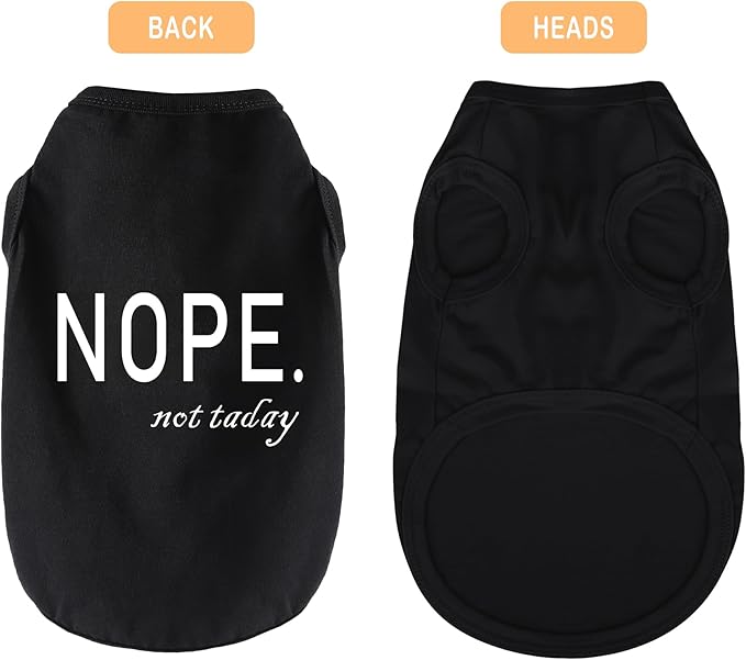 Discover Cozy Cotton Canine Wear: Soft, Lightweight, and Breathable Dog Shirt Vest with Eye-Catching Graphics(Nope not Today), Keeping Your Furry Friend Warm and Comfy! Grey XXL