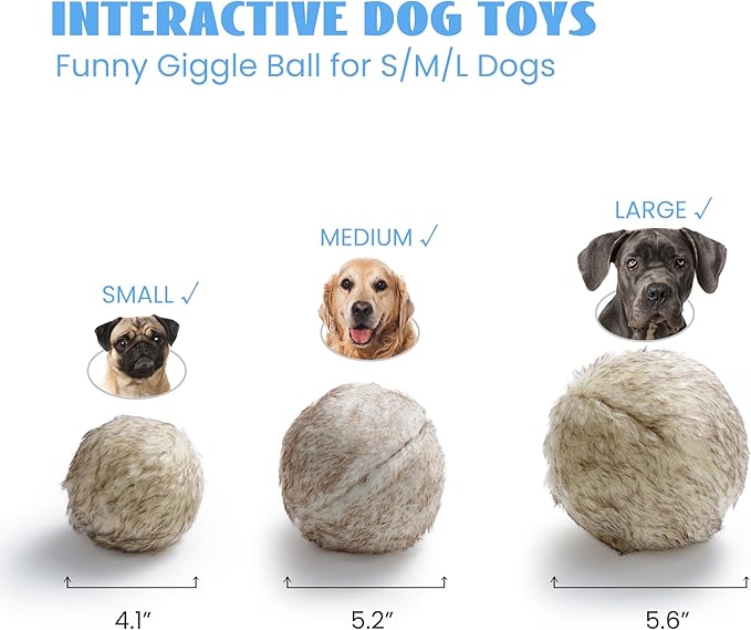 Nocciola Wobble Giggle Ball for Dogs, Interactive Dog Toys for Boredom, Squeaky Ball Dog Toys to Keep Them Busy, Pet Toys for Small Medium Large Dogs, Fun Giggle Sounds When Rolled or Shaken (L)