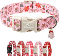 Christmas Dog Collar - Cute Pink Cozy Christmas Puppy Collar with Safety Buckle, Soft Adjustable Holiday Dog Collars for Small Medium Large Dogs S