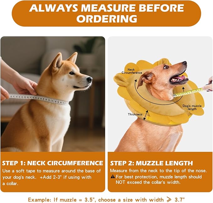 IEUUMLER Inflatable Recovery Dog Collar, Protective Donut Cone, Adjustable Soft Collar for Dog and Cat After Surgery Prevent from Biting & Scratching EU002 - Unicorn XL