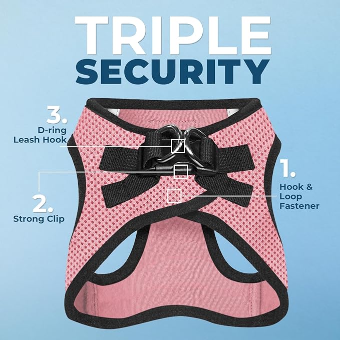 Best Pet Supplies Voyager Step-in Air All Weather Mesh Harness and Reflective Dog 5 ft Leash Combo with Neoprene Handle, for Small, Medium and Large Breed Puppies - Pink Base, XS