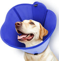 Upgraded Dog Cone Collar for Large Medium Dogs, Soft Dog Cone with Double-Layer Design, Adjustable Pet Recovery Collar for Dogs After Surgery, Elizabethan Collar (M, Blue)