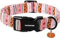 DOGWONG Fall Dog Collar- Pink Halloween Dog Collars Adjustable Classic Halloween Dog Collar for Small Medium Large Dogs L