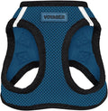Best Pet Supplies - All Weather Mesh / Plush, Reflective, No Pull Harness for Small, Medium Dogs, Cats - Secure with Hook & Loop Fastener, Buckle, Double D-Rings - Blue/Black Trim, XL
