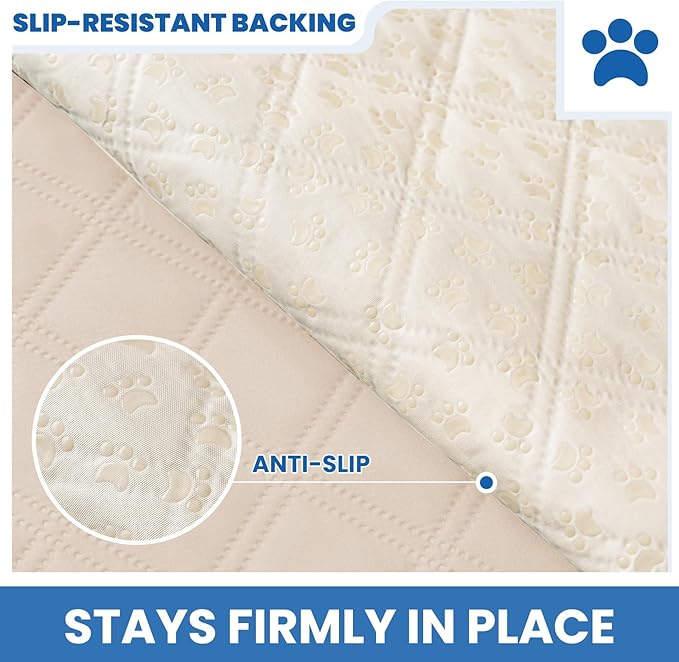 Waterproof Dog Bed Cover, Non-Slip Dog Blanket for Couch, Couch Covers for Dogs Washable, Pet Blanket for Furniture, Pet Bed Mat for Sofa, Car, Pet Supplies (82x102 Inch, Beige)