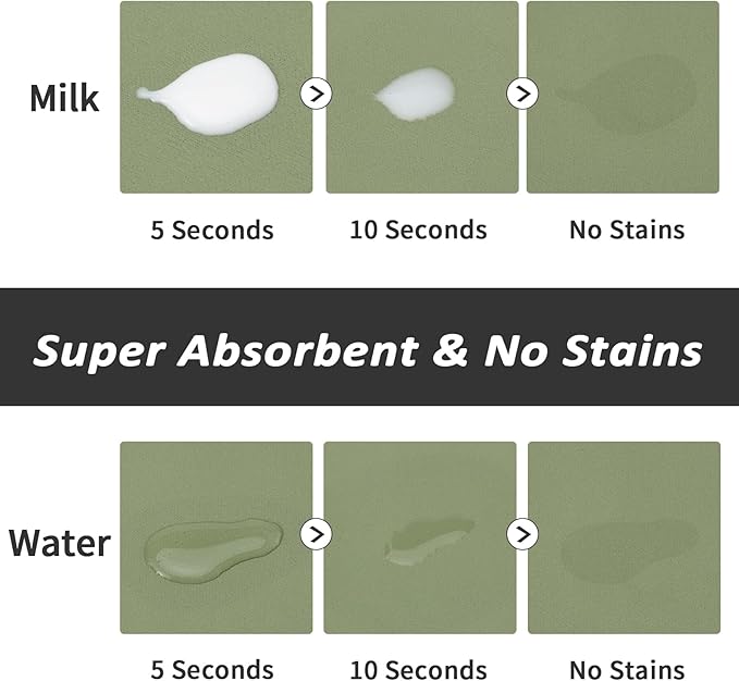 Dog Food Mat - Absorbent Cat Mat for Food and Water, No Stains Pet Feeding Bowl Mat, Easy to Clean Pet Placemats, Quick Dry Dog Water Dispenser Mat for Messy Drinkers | Green 18"x 28"