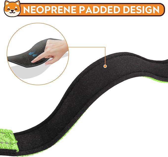 Reflective Dog Collar, Adjustable Soft Neoprene Padded Nylon Pet Collars with Buckle for Small Dogs, Green,S