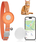Cat Tracker, MINI GPS Tracker for Cats, Compatible with Apple Find My App(Only iOS), No Monthly Fee, Real-Time Tracking, Smart Alerts, Up to 1-Year Battery