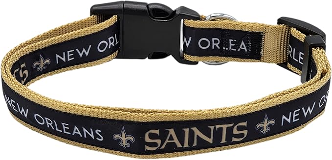 Pets First NFL New Orleans Saints Licensed PET COLLAR, Extra Large - Heavy-Duty, Strong, and Durable Dog Collar. Available in 31 Football Teams and 4 Sizes
