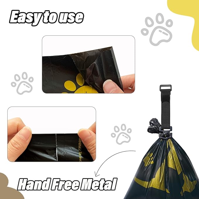 Metal Dog Poop Bag Holder w/Leash Clip|Durable Scratch-Resistant Aluminum|135 Bags+3 Accessories（Silver）