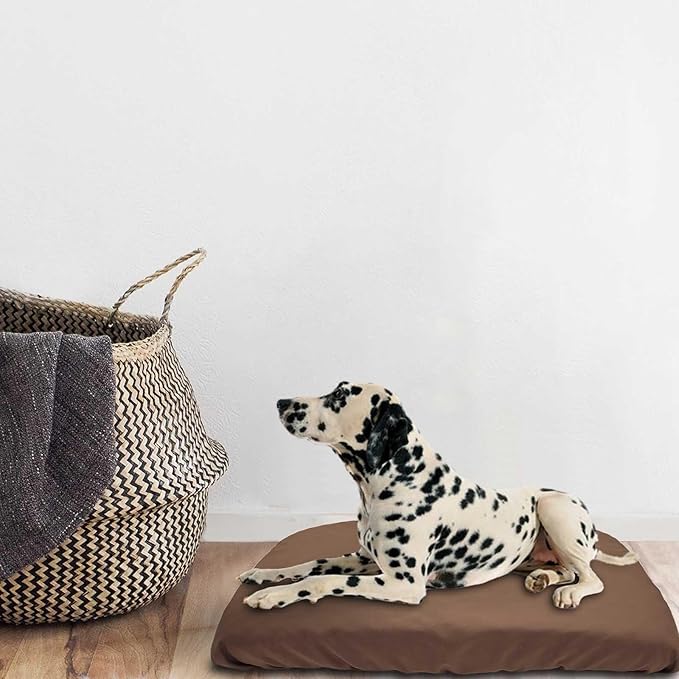 Dog Bed Cover Waterproof Replacement Machine Washable Covers for 41x27 Inch Dog Bed Heavy Duty Scratch Resistant Mattress Protector Pet Bed Cover Only Brown