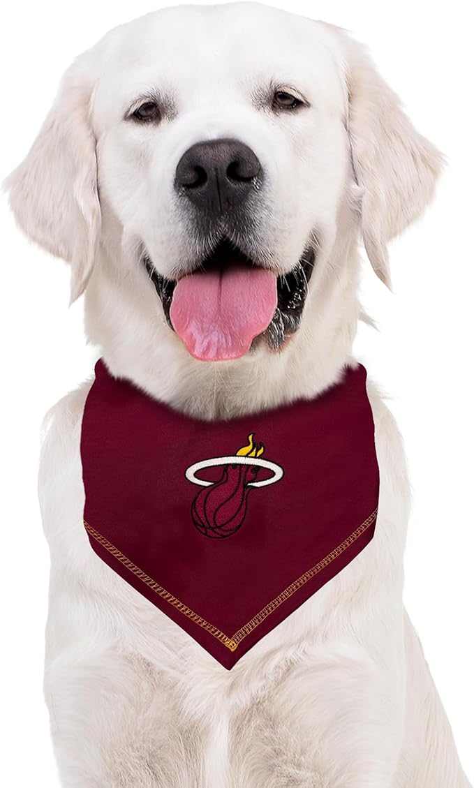 Pets First NBA Miami Heat TIE Bandana, Size Large/X-Large. Dog Bandana Scarf Bib for Pet Cat Dog. The Ultimate Game-Day, Party Bandana