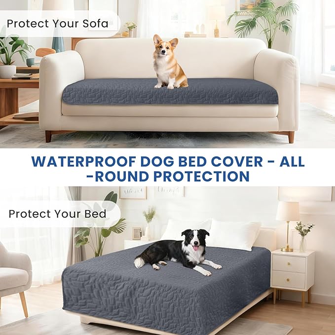 Waterproof Couch Covers for Pets, Waterproof Dog Bed Cover, Anti-Slip Soft Dog Blankets, Couch Cover for Dogs Washable, Pet Blanket for Puppy Large Dogs Cat (30x70 Inch, Dark Grey)