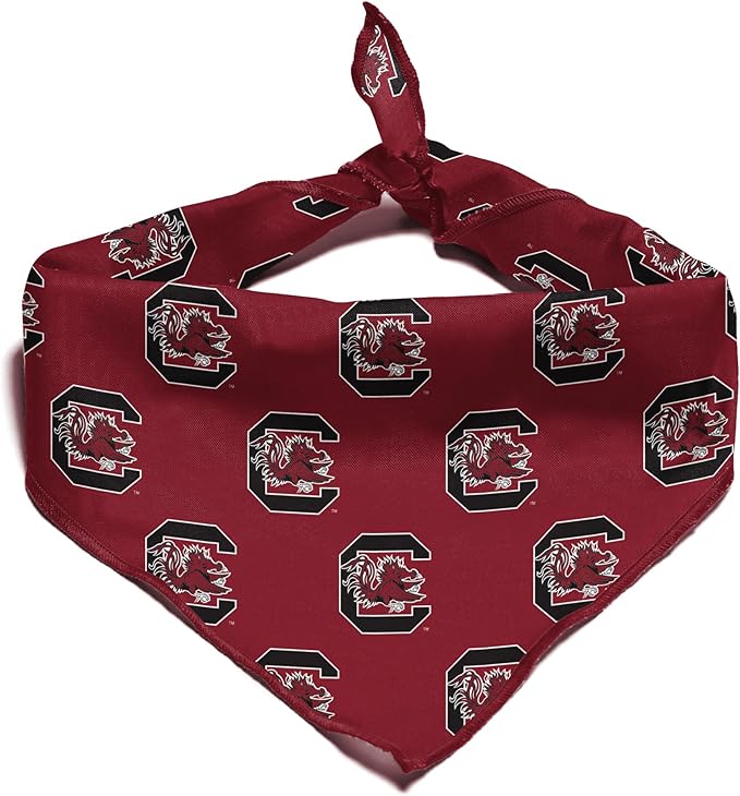 South Carolina Gamecocks Officially Licensed Bandana for Dogs and Cats | Fits Pets Great Gift Idea | Easy-to-Tie (Large, 28")