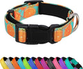 Reflective Dog Collar, Adjustable Soft Neoprene Padded Nylon Pet Collars with Buckle for Puppy and Small Dogs, Cats, Summer Lemon,L