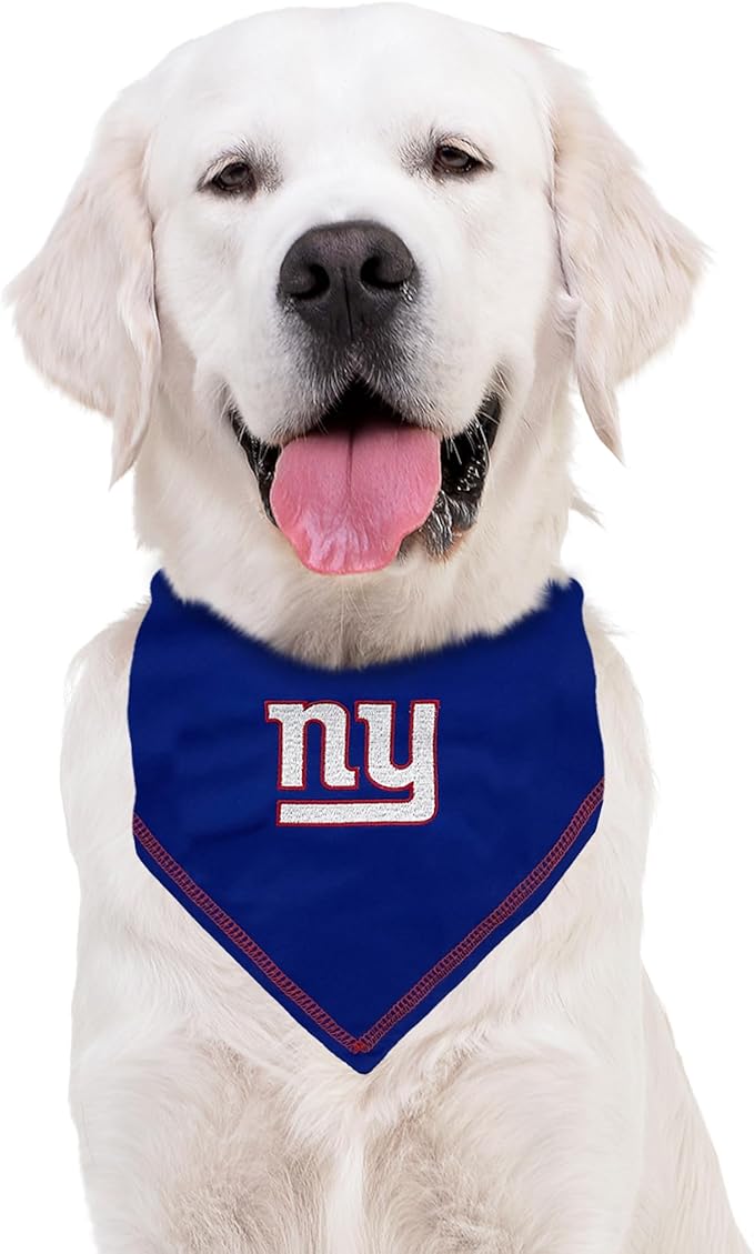 NFL New York Giants TIE Bandana, Small/Medium. Dog Bandana Scarf Bib for Pet Cat Dog. The Ultimate Game-Day, Party Bandana