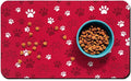 Dog Food Mat, Absorbent Water Bowl Mats Cat Pet Feeding Placemats Red 12 * 20 inch