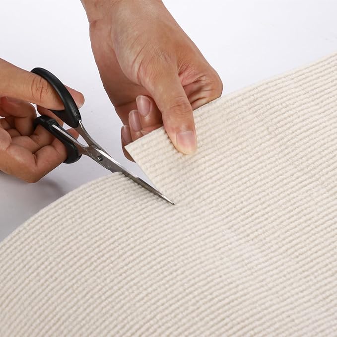 SHENGOCASE 157.5"x15.8" Trimmable Self-Adhesive Carpet Mat Pad Replacement for Cat Tree Shelf Shelves, Cat Wall Furniture Steps, Carpet Scratching Post Scratcher Couch Protector (White)