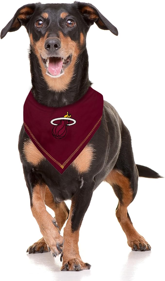 Pets First NBA Miami Heat TIE Bandana, Size Large/X-Large. Dog Bandana Scarf Bib for Pet Cat Dog. The Ultimate Game-Day, Party Bandana
